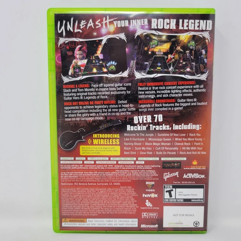 Guitar Hero III Legends of Rock Microsoft Xbox 360 Activision 2007 CIB Tested